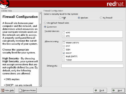 Kotak  dialog konfigurasi Firewall