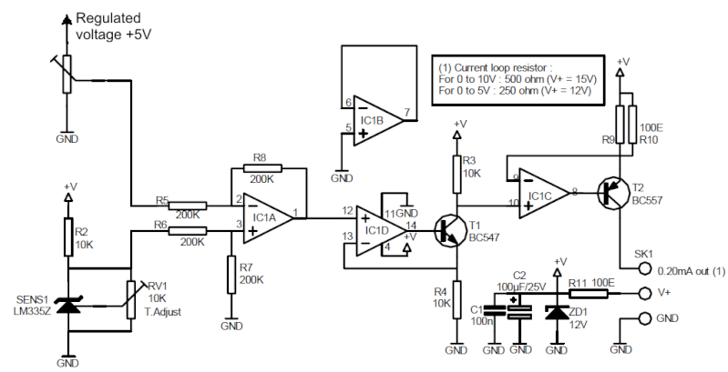 Lm335 схема включения