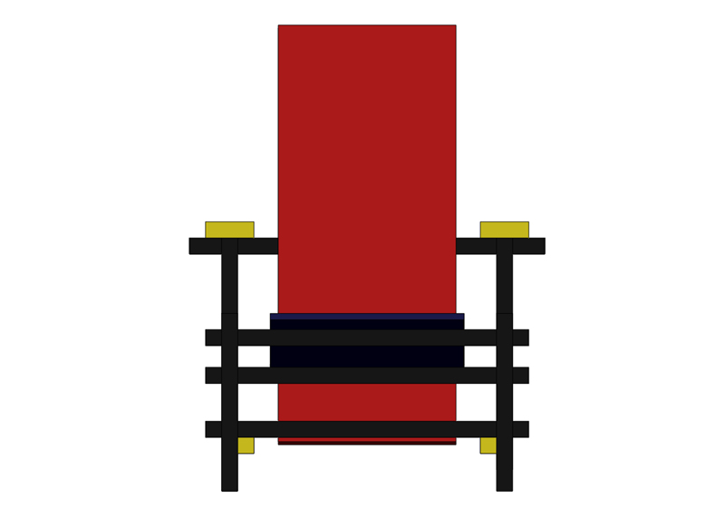 La chaise rouge et bleue de Rietveld